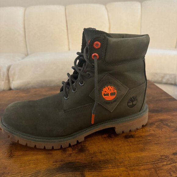 Timberland Boots Waterproof Dark Green Nubuck Used Size 10.5 - Picture 3 of 7